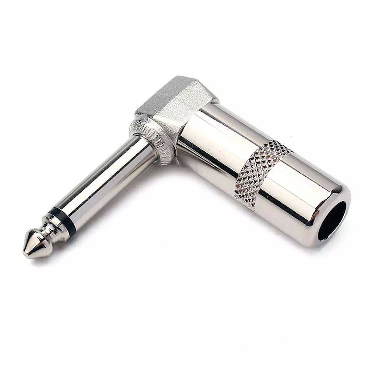 GİTAR JACK 6.3 MM MONO L TİP METAL JACK 