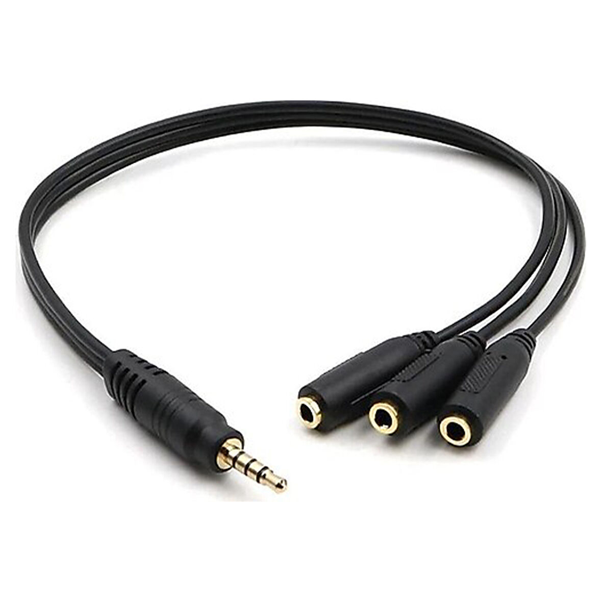 KULAKLIK ÇOKLAYICI 3.5 MM ERKEK X 1 / 3 STEREO DİŞİ X 3  - 30 CM Y KABLO 