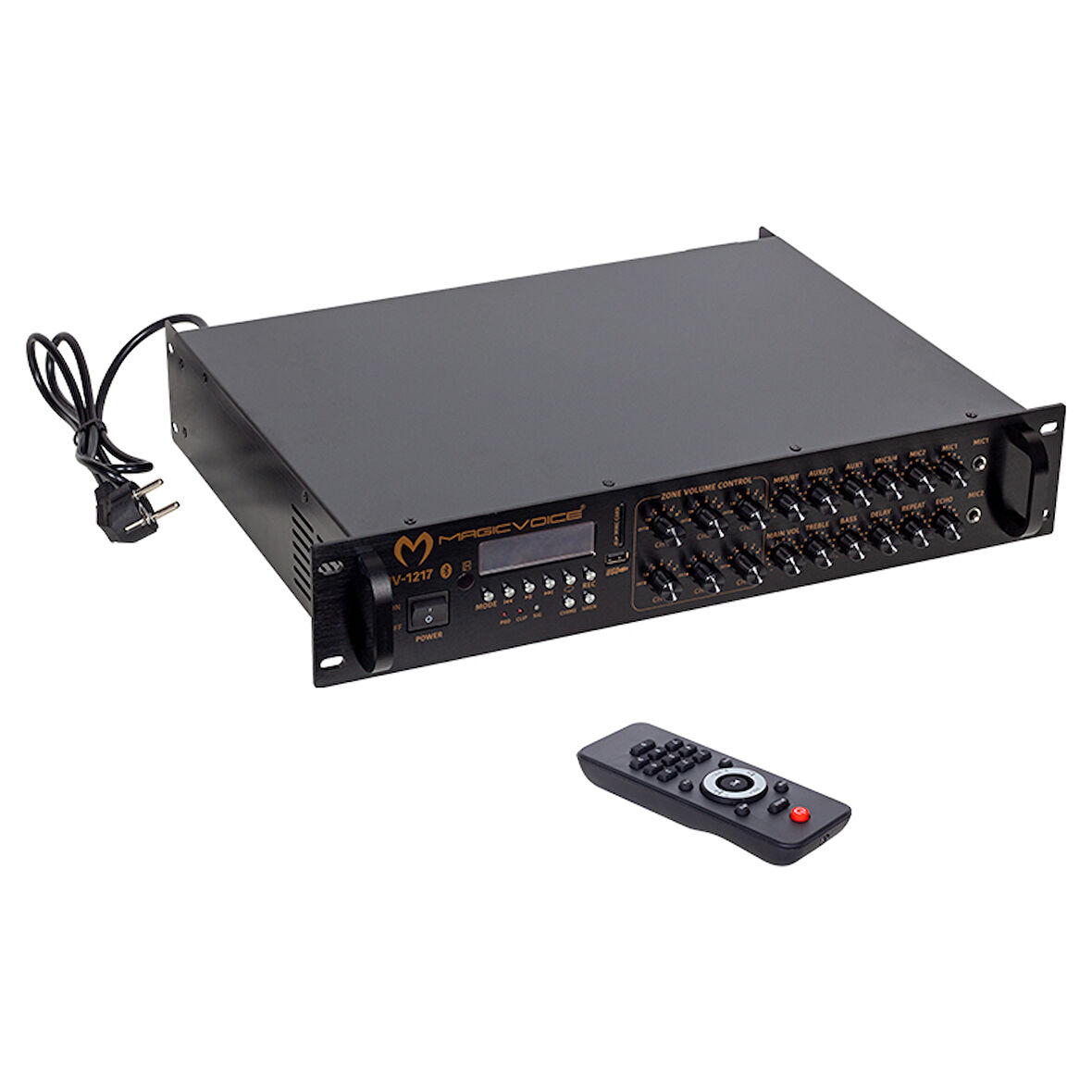 MAGICVOICE MV-1217 USB BT-UK 6 ZON ANFİ 50W*1CH +4-16-70-100V TRAFOLU 