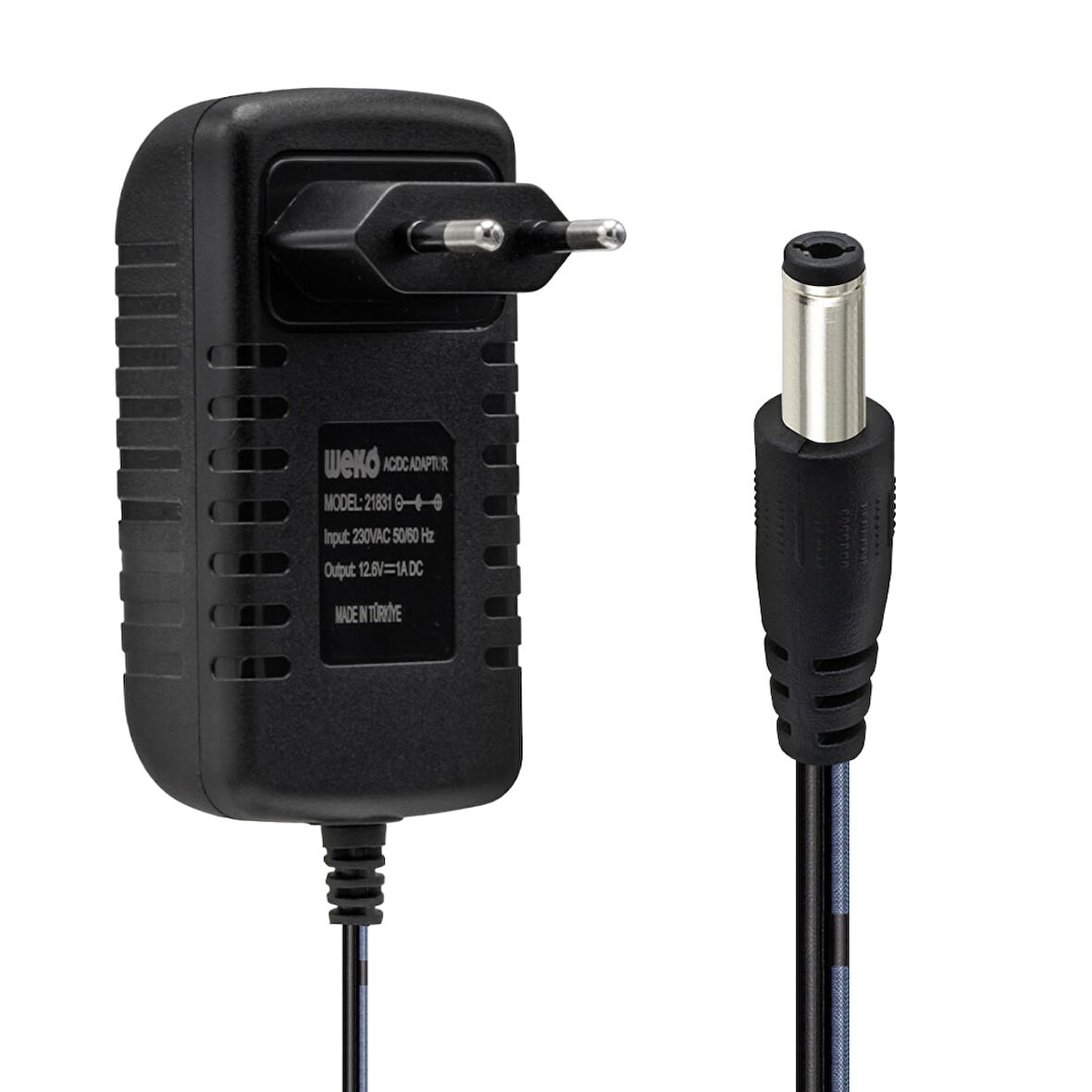 12.6 VOLT - 1 AMPER 5.5*2.5 UÇLU KIRMIZI YEŞİL LEDLİ YERLİ ÜRETİM PRİZ TİPİ ŞARJ ADAPTÖRÜ 