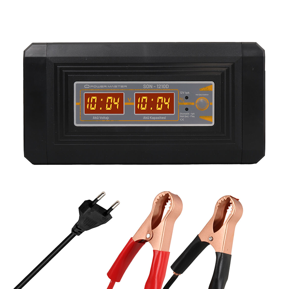 12 VOLT - 10 AMPER DİGİTAL EKRANLI AKILLI AKÜ ŞARJ CİHAZI 