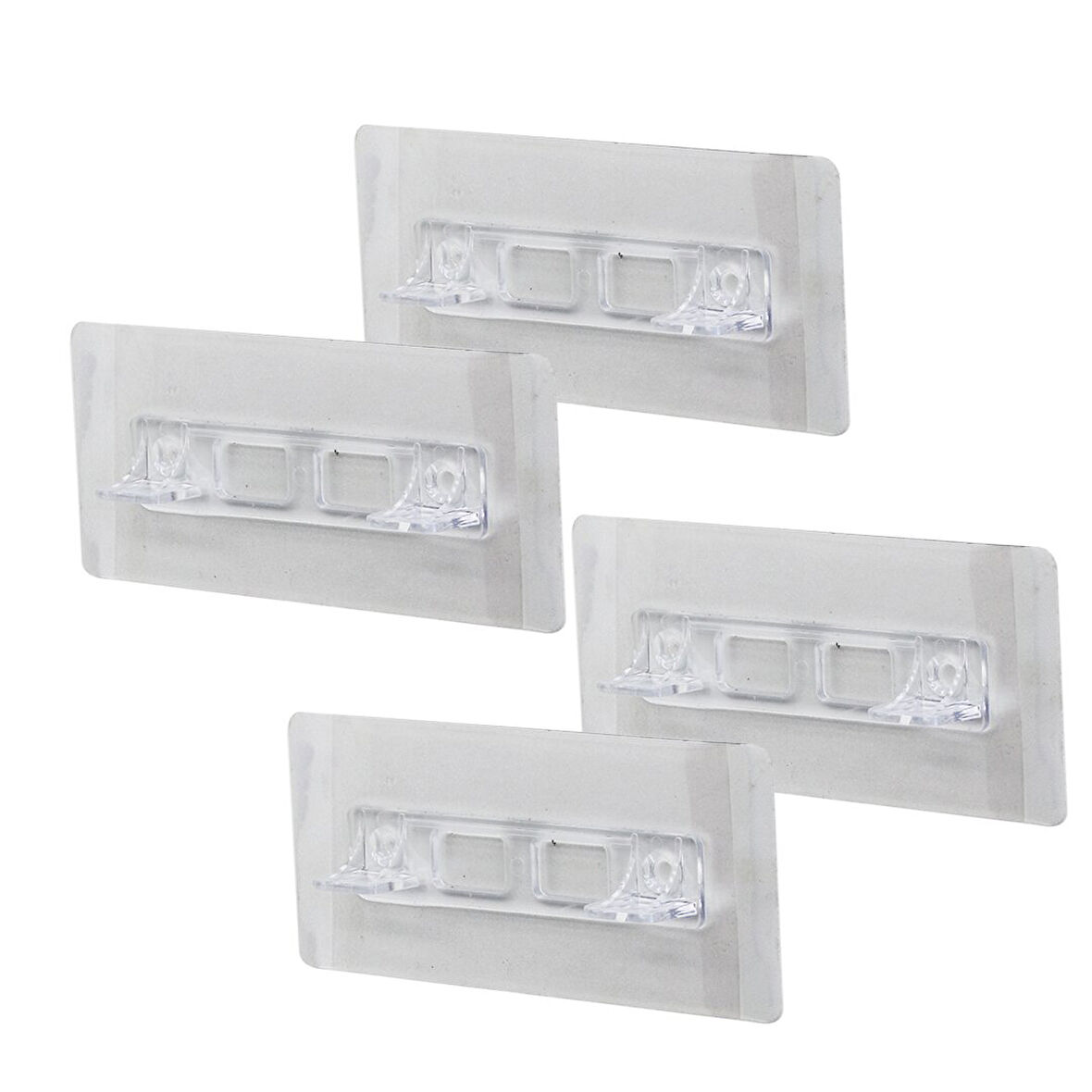 4PCS  RAF AYAK APARATI   ŞEFFAF PVC YAPIŞKANLI + VİDALANABİLİR   2X10CM 