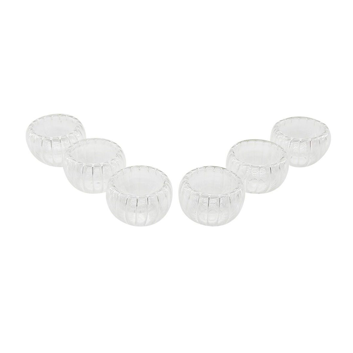 6 PCS   ÇİZGİLİ CAM  ÇİFT CİDARLI LOKUMLUK - SOSLUK  50 ML 