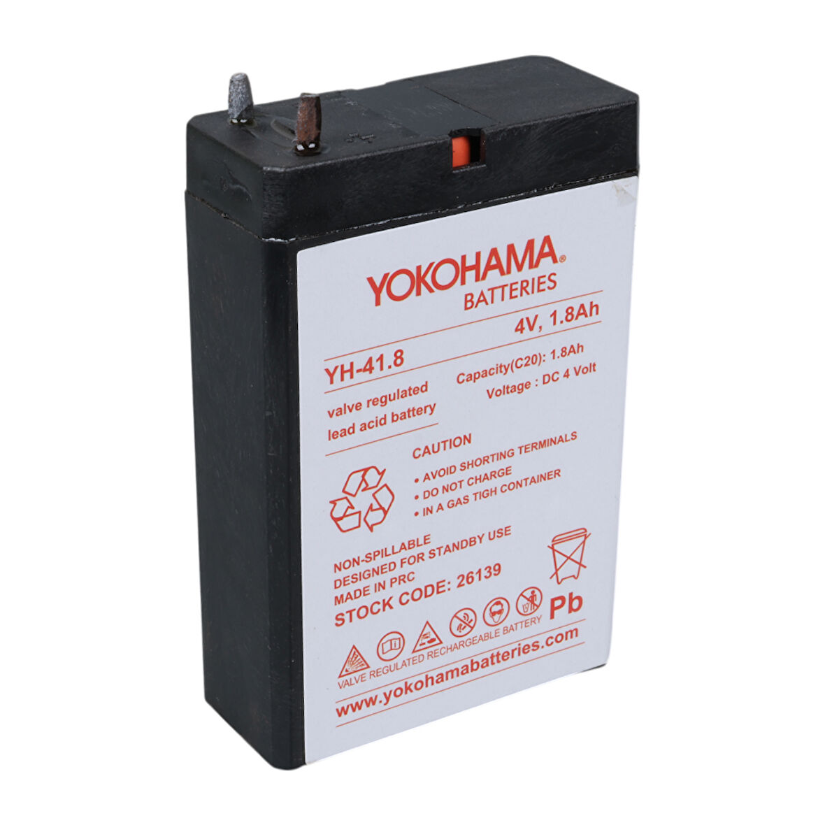 YH-41.8 4 VOLT - 1.8 AMPER KURU AKÜ (50 X 76 X 22 MM) 