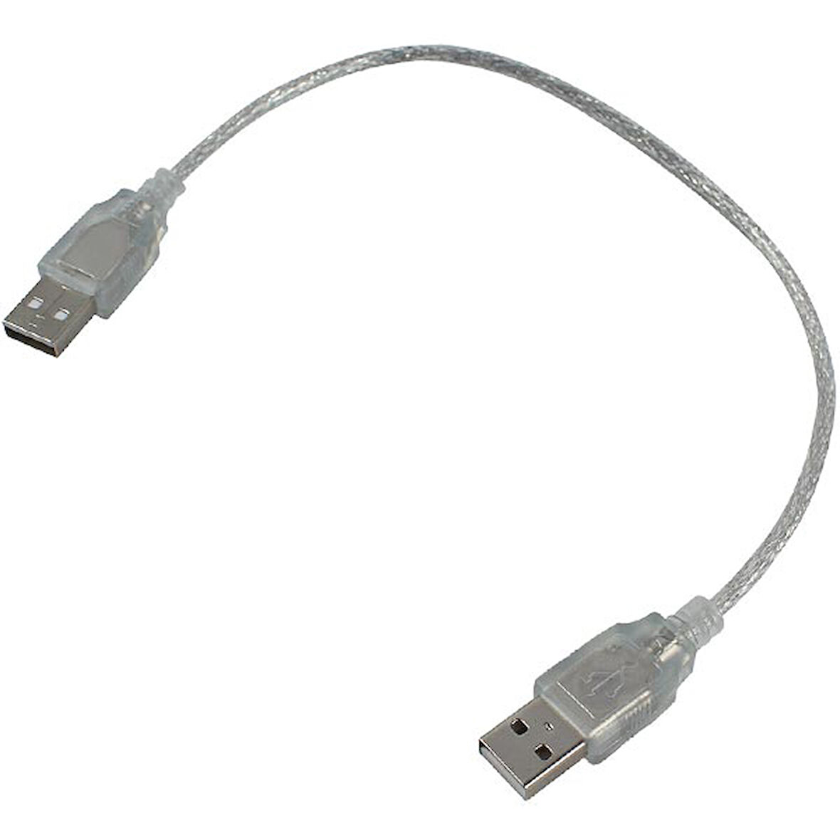 USB ERKEK-ERKEK KABLO 40 CM ŞEFFAF 