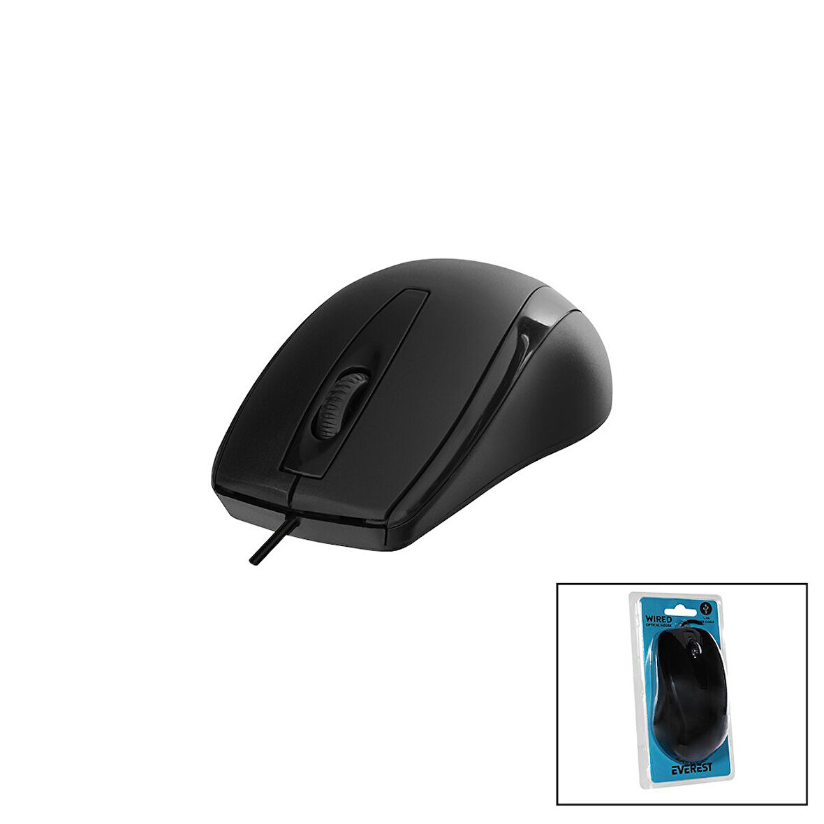 EVEREST SM-207B  KABLOLU USB  SİYAH OPTİK MOUSE  1200DPI   VAKUMLU AMBALAJ (4727)