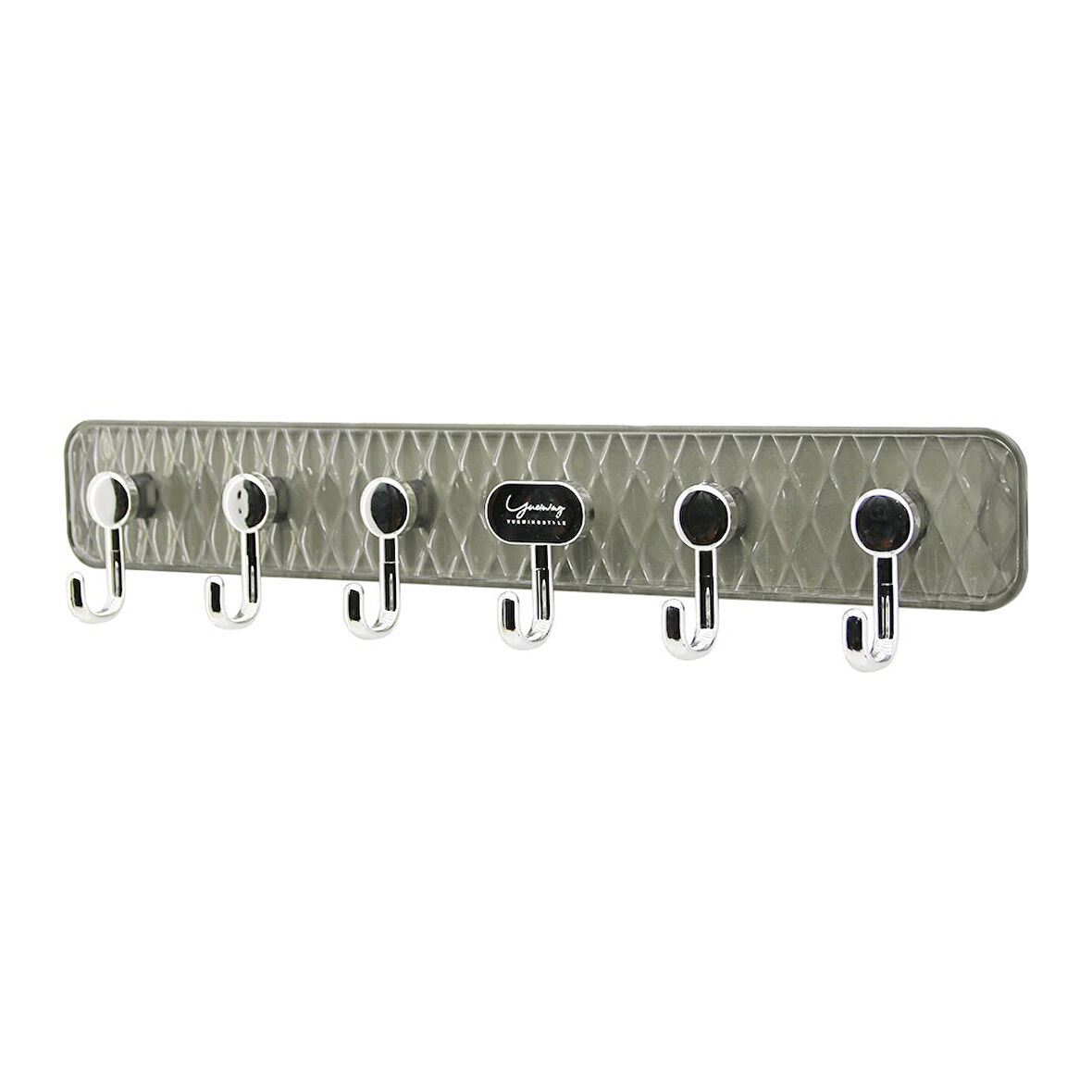 DELUX ASKI MİKA KRİSTAL PLASTİK TABANLI  6 KOLLU= TAK ÇIKAR  YAPIŞKANLI MONTAJ 6X42CM (4727)