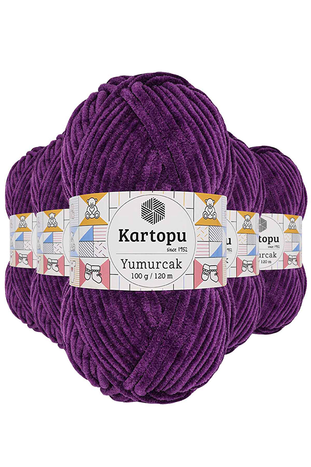 5 Adet Kadife El Örgü İpi Açık Mor K719