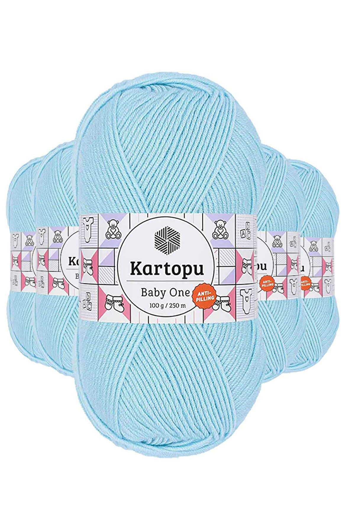 5 Adet Tüylenmeyen El Örgü İpi Yünü Gök Mavi K502