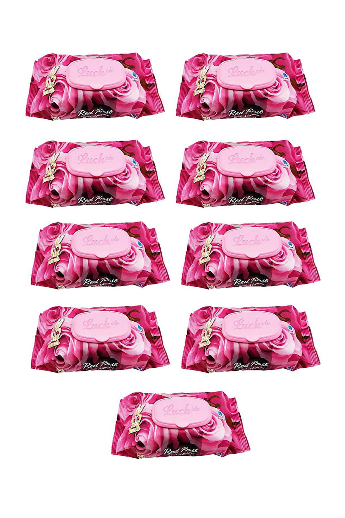 9 Paket Red Islak Havlu Mendil 90 Adet Kapaklı Gül Kokulu