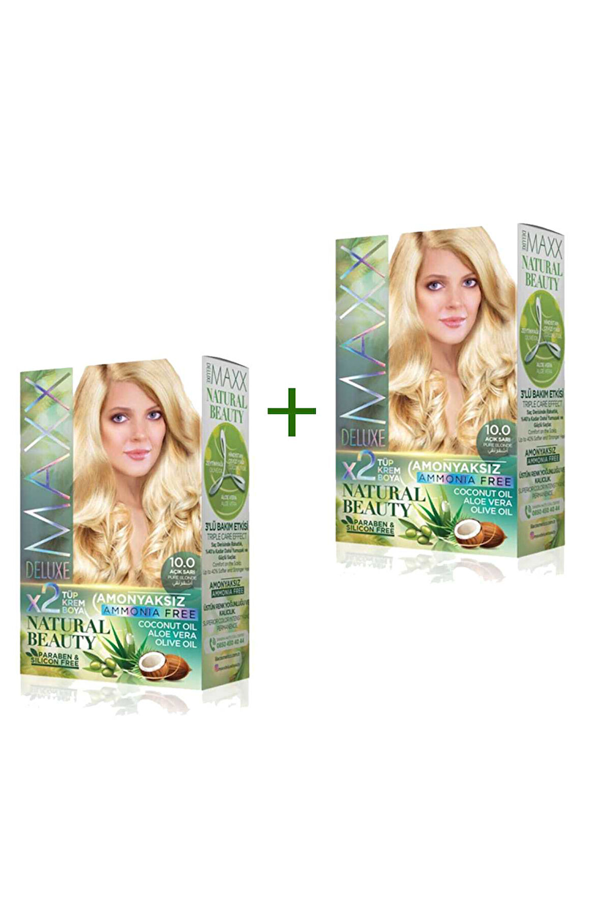 2 Paket Amonyaksız Saç Boyası 10.0 Açık Sarı