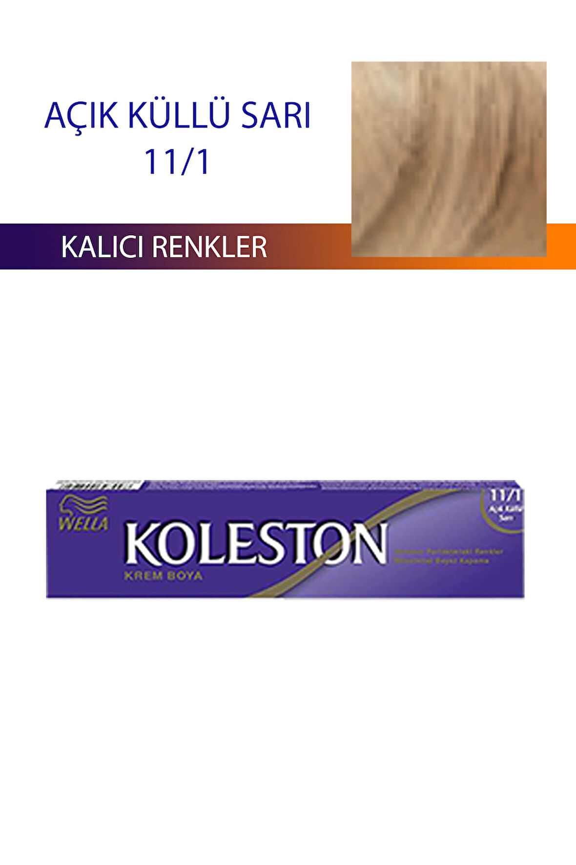 Tüp Boya Saç Boyası Açık Küllü Sarı 11/1