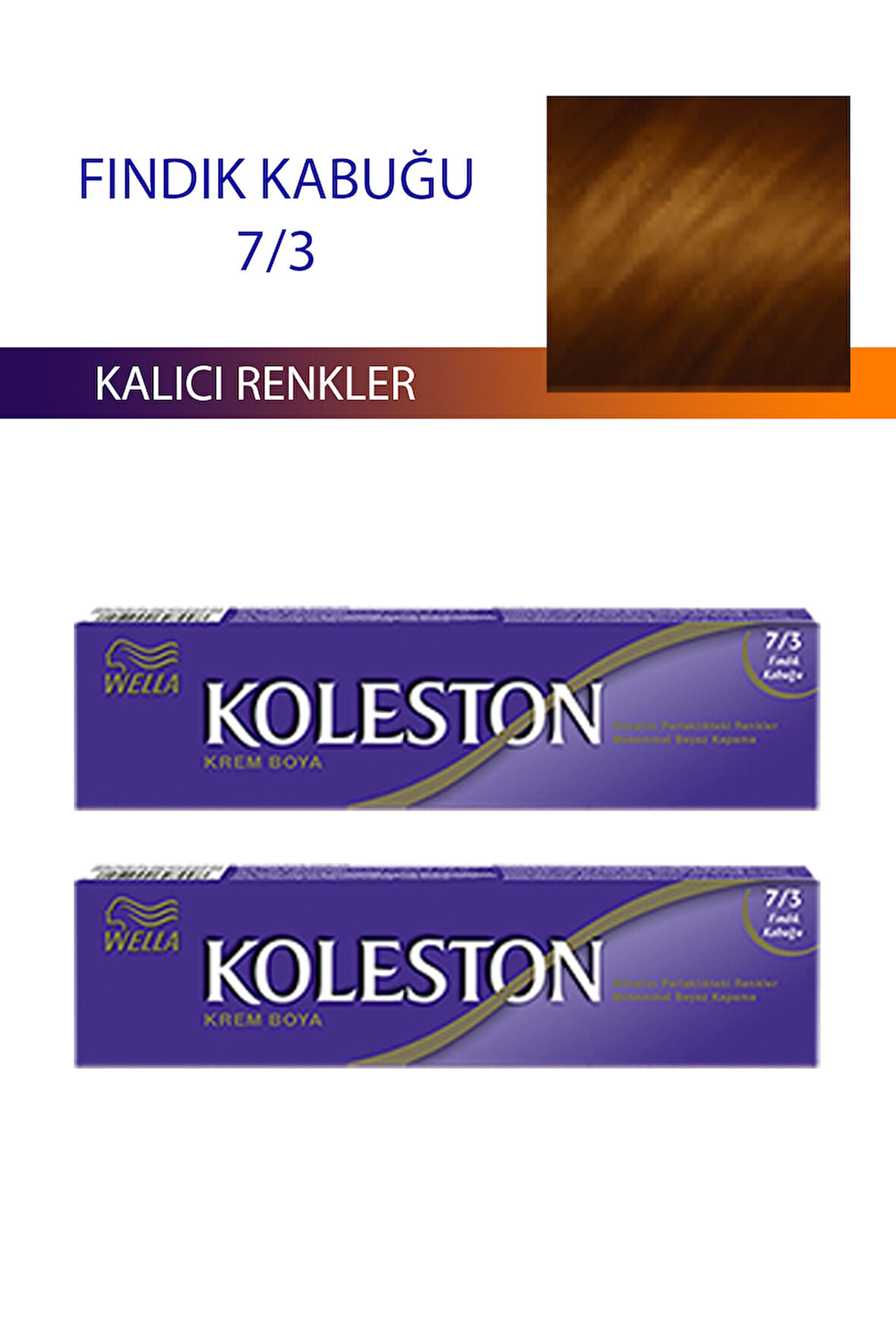 2 Adet Tüp Boya Saç Boyası Fındık Kabuğu 7/3