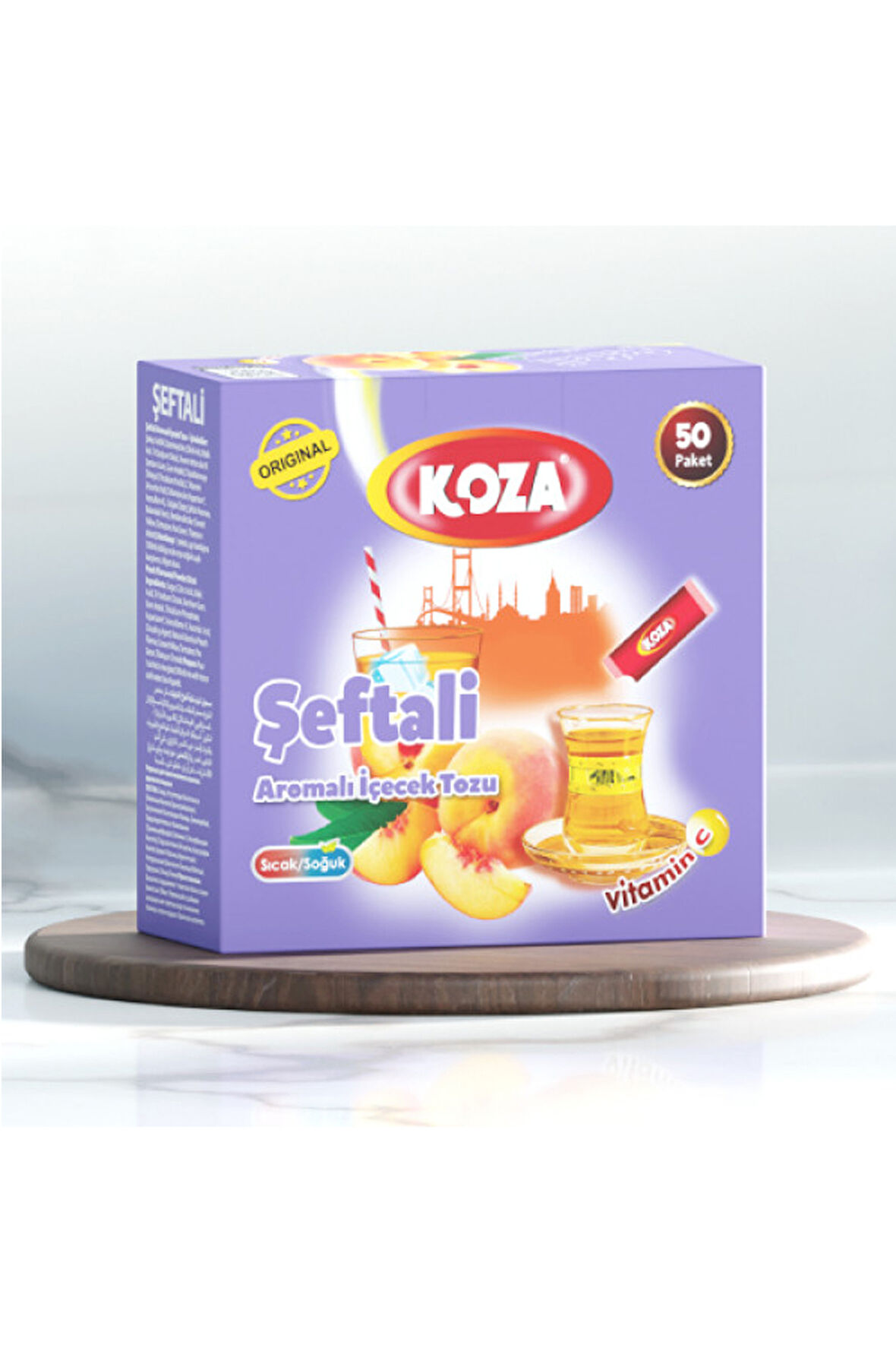 Tek İçimlik Şeftali Aromalı Toz İçecek 50'li