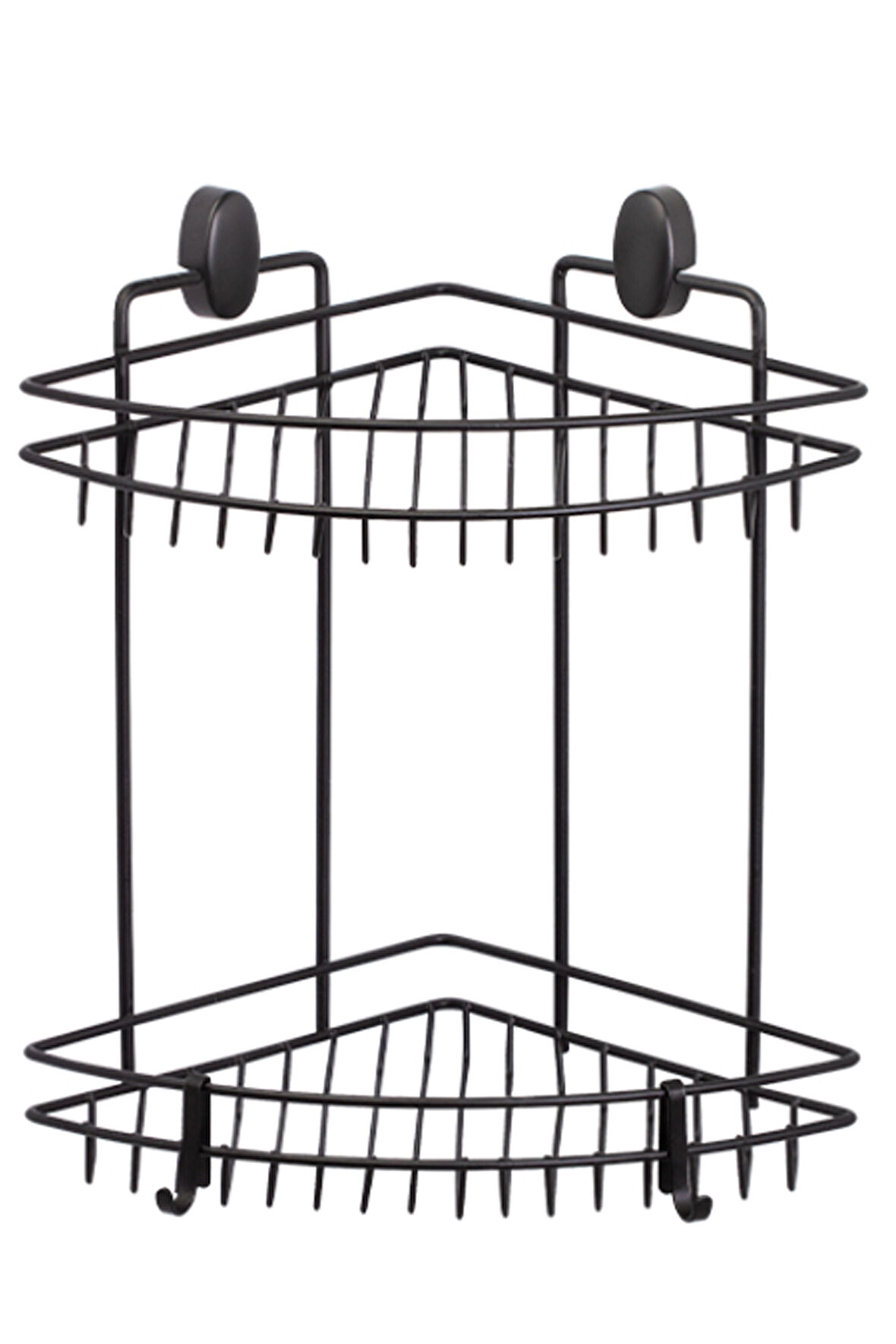 Üçgen Köşelik İki Katlı 22 Cm Dübelli Siyah -DS-734