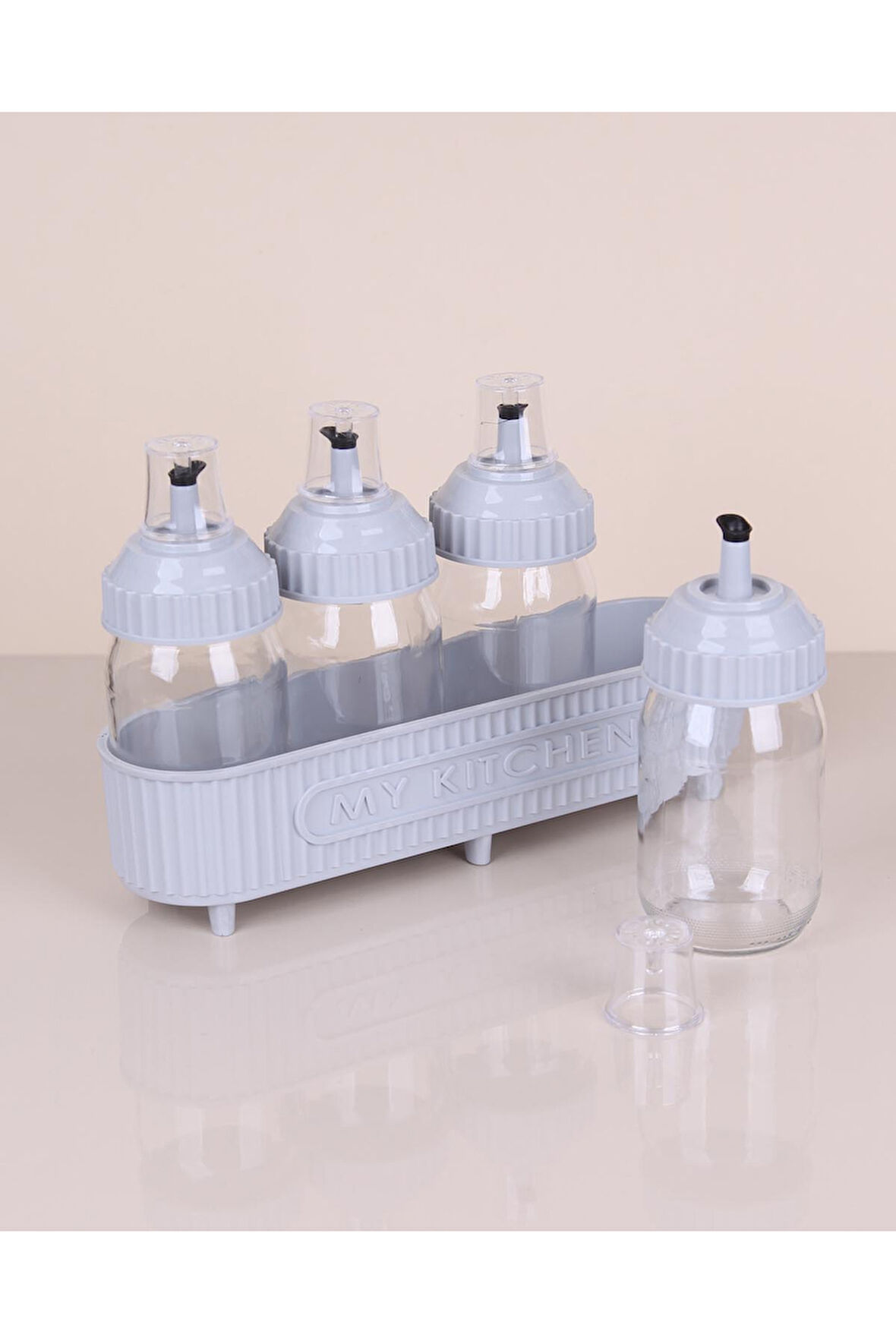 Dörtlü Cam Yağlık Seti 370Cc -3384