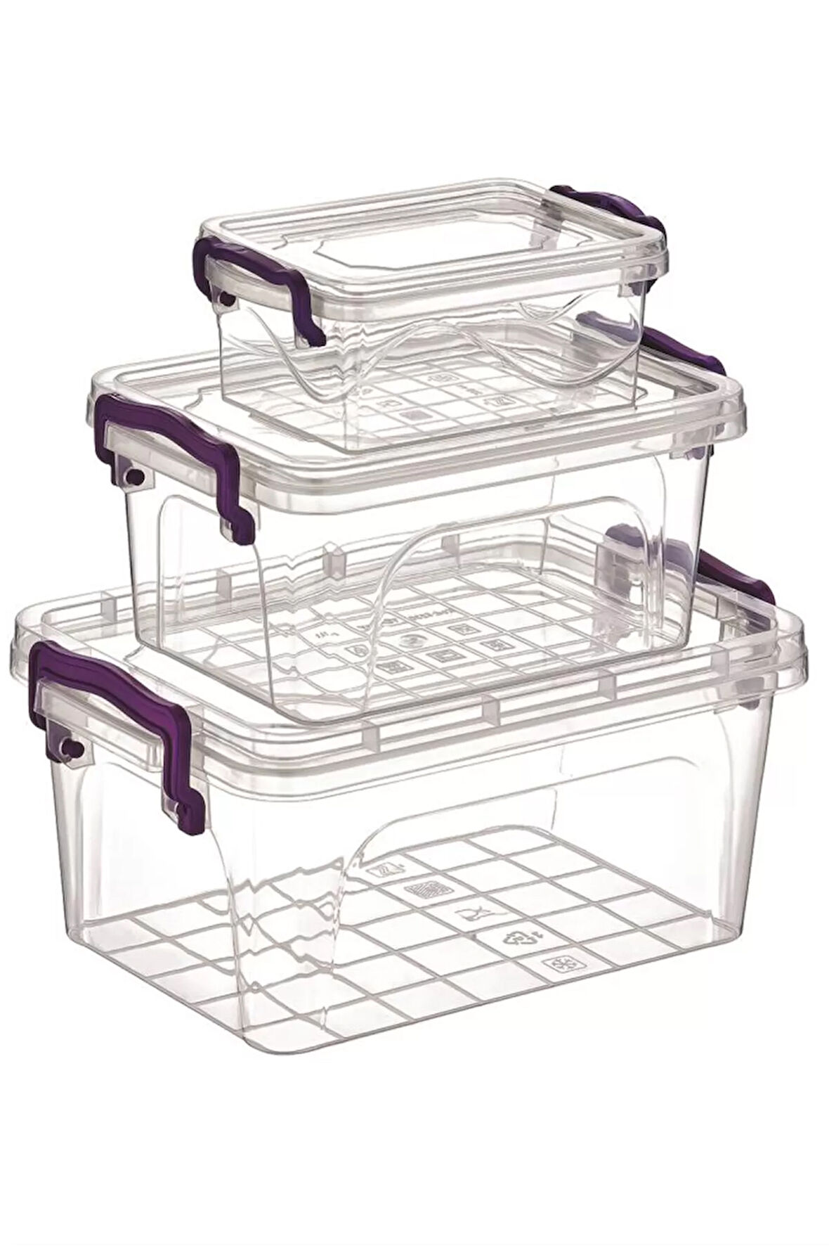 3'lü Mini Dikdörtgen Saklama Kabı -ÇNK2075