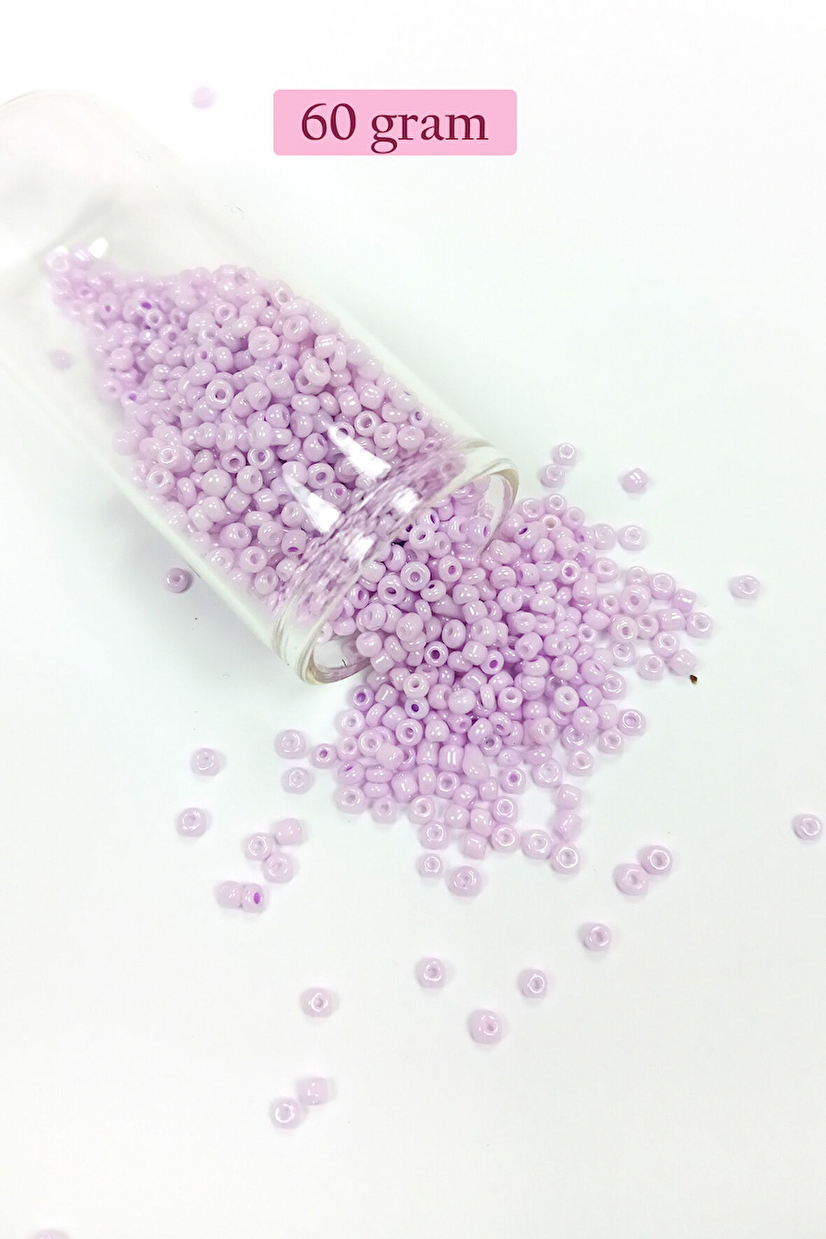 Dökme Cam Kum Boncuk (11/0) 2 mm - 60 Gram -  Açık Pembe - BNC043