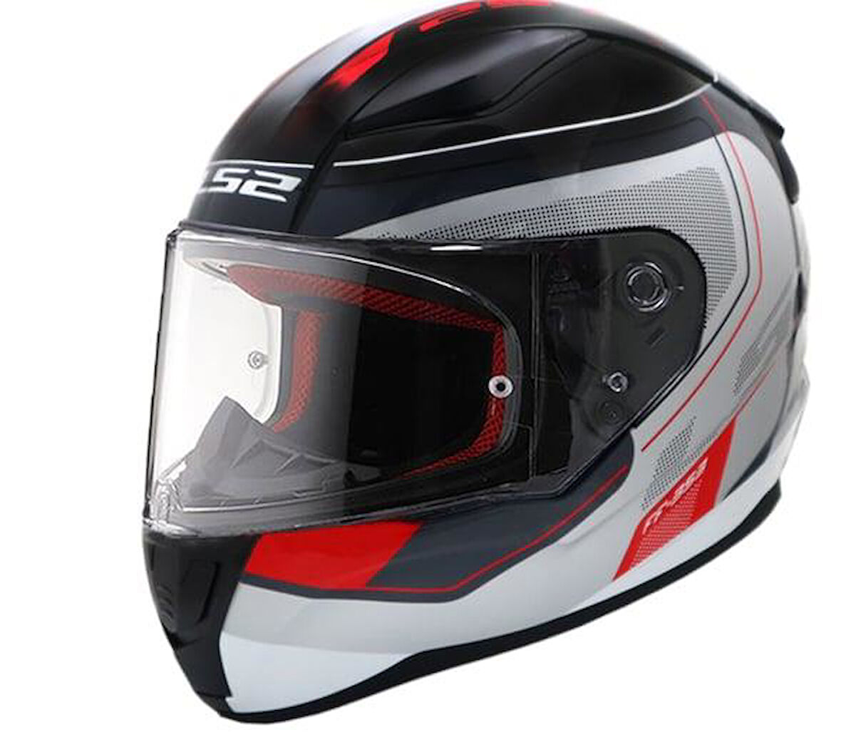 LS2 RAPID SLIDE BLACK GREY RED KASK