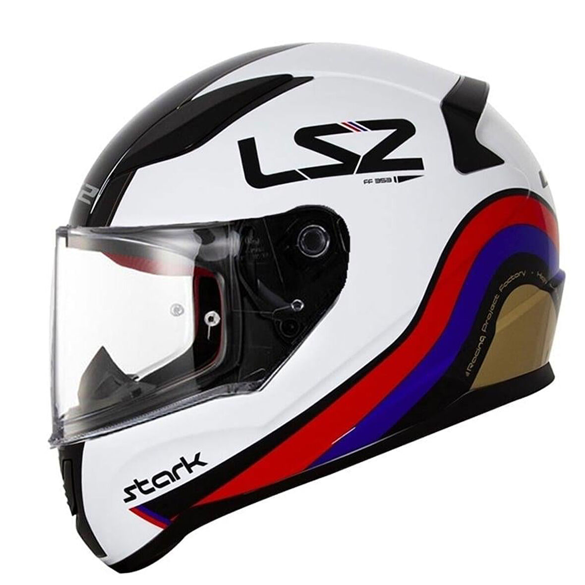 LS2 RAPID STARK WHITE RED BLUE GOLD  KASK