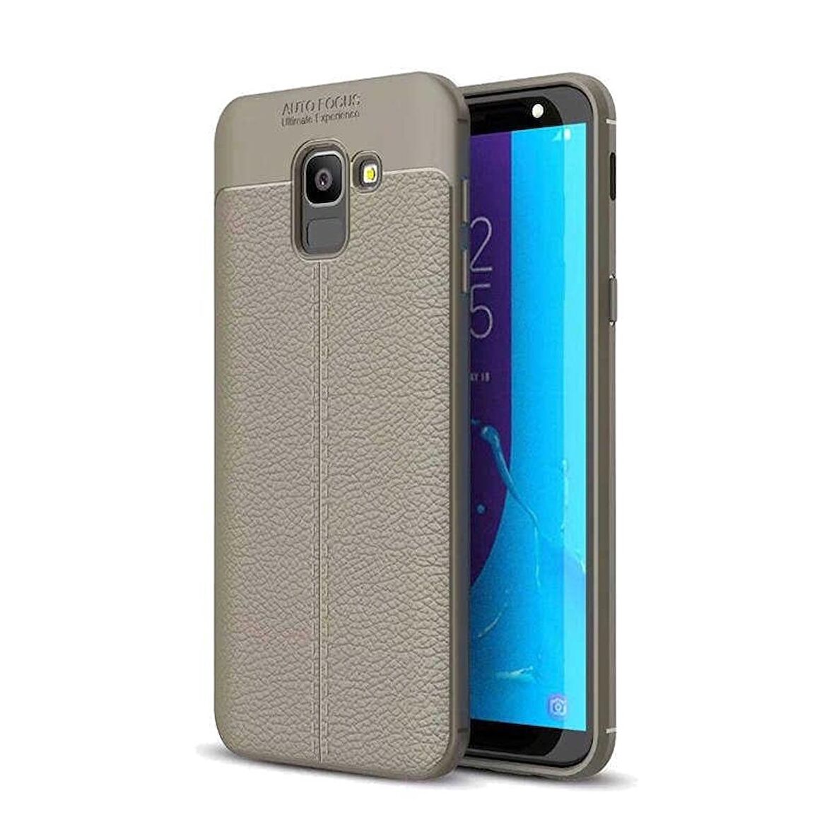 Smcase Samsung Galaxy J6 Deri Dokulu Silikon Kılıf