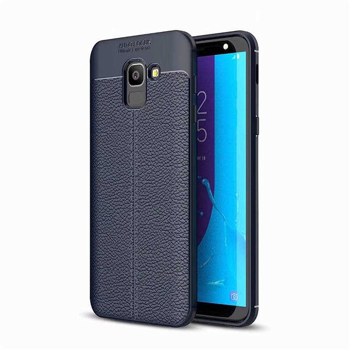 Smcase Samsung Galaxy J6 Deri Dokulu Silikon Kılıf