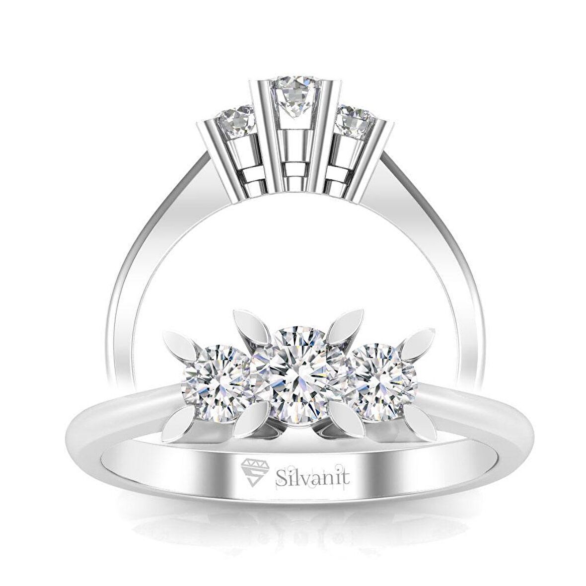 0,40 Karat Pırlanta Tria Yüzük