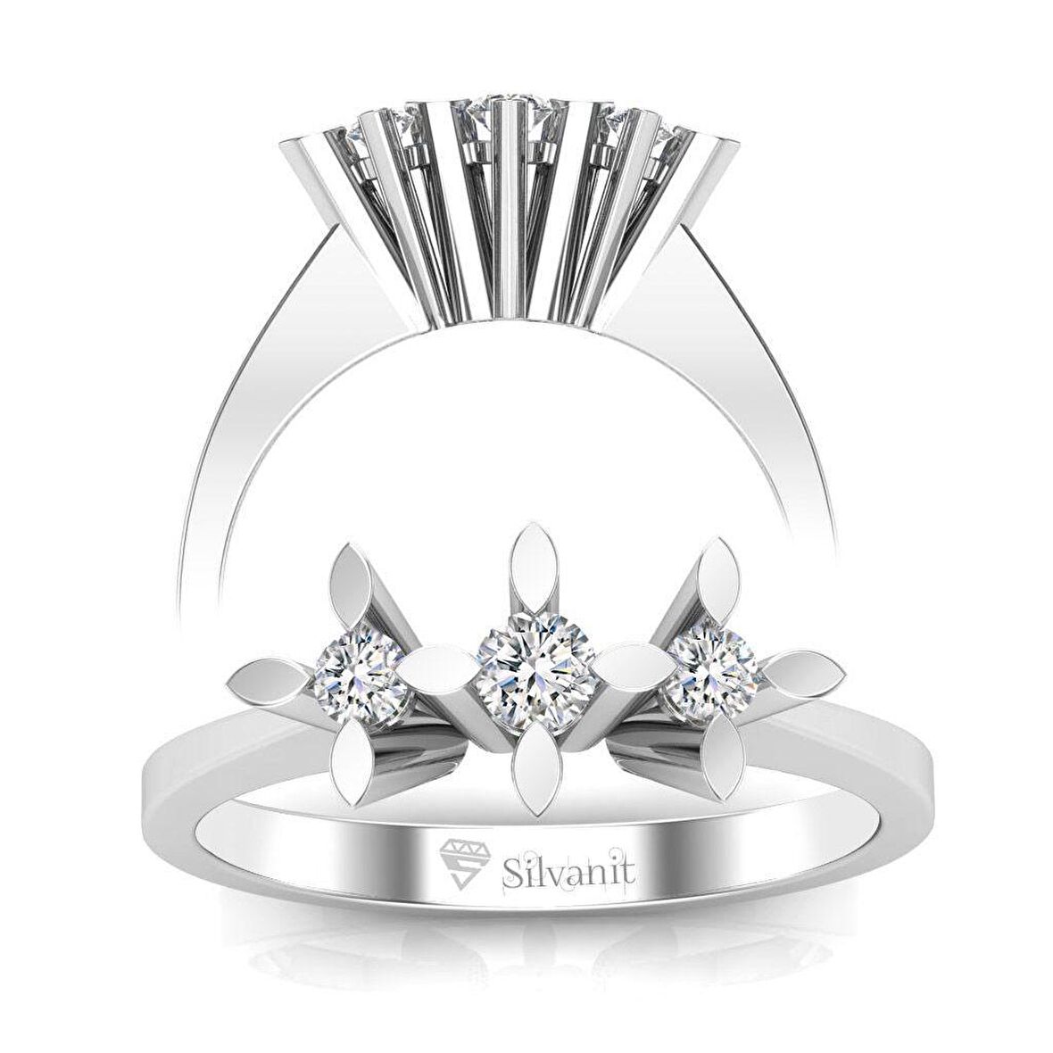 0,15 Karat Pırlanta Tria Yüzük