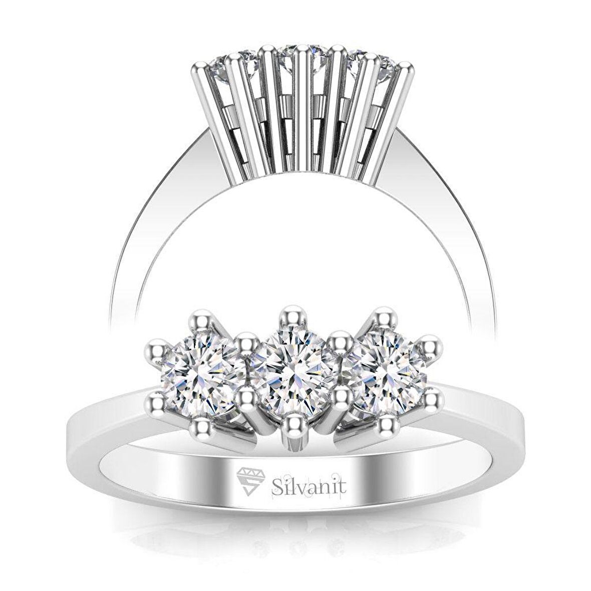 0,45 Karat Pırlanta Tria Yüzük