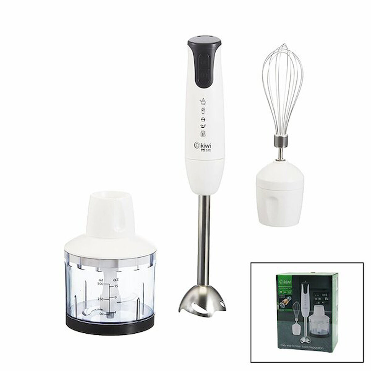KİWİ KHB-4440  3LÜ  EL BLENDER SETİ DOĞRAYICI - MİKSER - BLENDER 2 KADEME HIZ DC MOTOR - 500W 500ML HAZNE  GO5060Gok111756