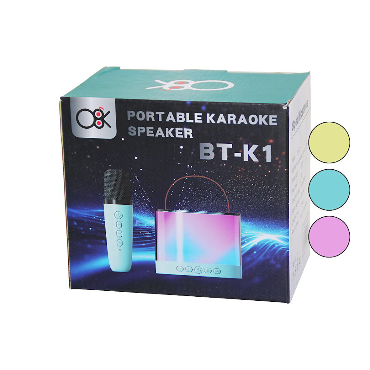KARAOKE MİKROFONLU WİRELESS HOPARLÖR - SPEAKER IŞIKLI  USB ŞARJLI 10W DC5V- TF- AUX BT-K1  GO5060Gok111822
