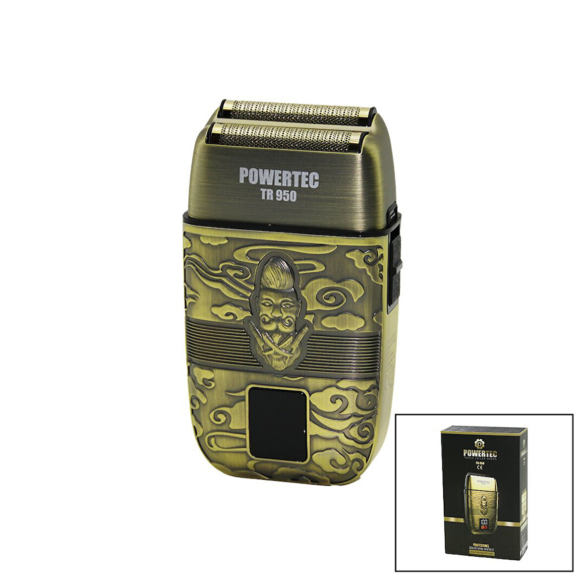 GÜNLÜK SIFIR SAKAL - GOLD KOMPLE METAL  SAKAL TRAŞ MAKİNESİ  USB ŞARJLI - LED ŞARJ GÖSTERGELİ TR-950  GO5060Gok111616