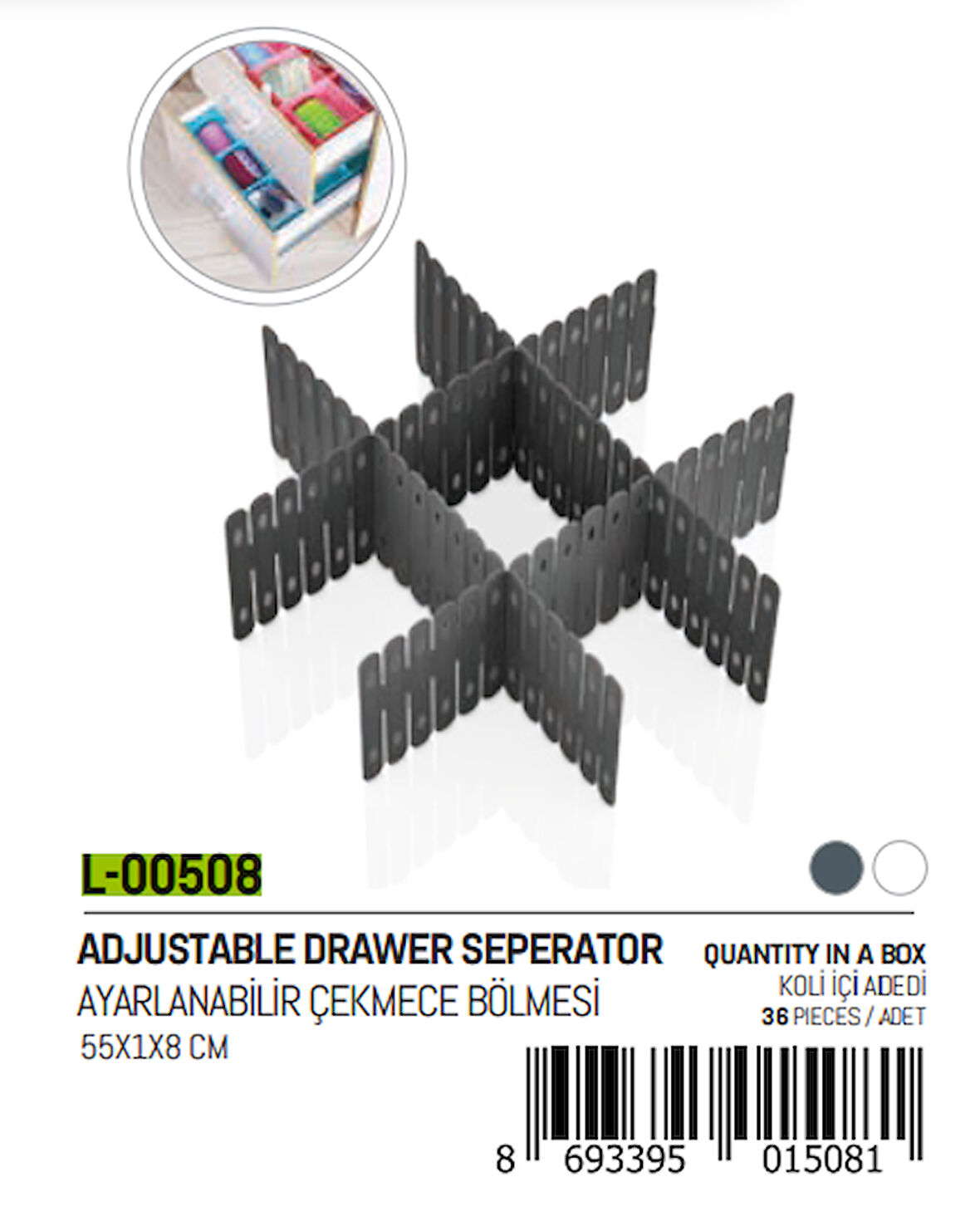 3 PARÇA  AYARLANABİLİR ÇEKMECE BÖLMESİ  GO50607187440