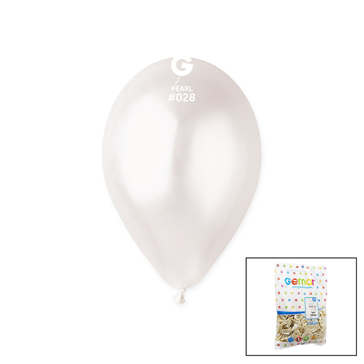 GM-110-28 METALİK - BEYAZ BALON 11&amp;apos;&amp;apos; - 28CM - 100 PARÇA  GO50606001480