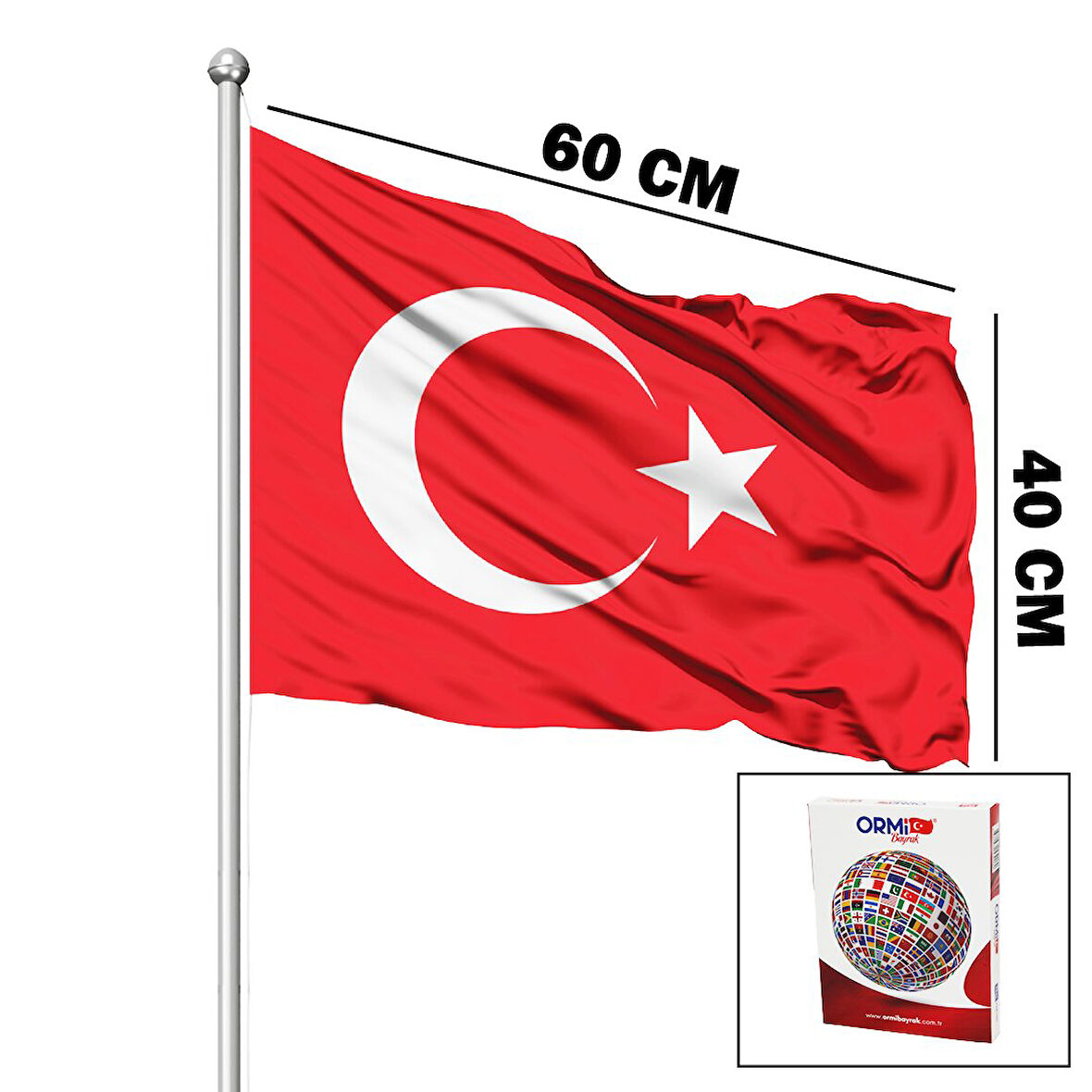 ALPAKA KUMAŞ TÜRK BAYRAK 40X60CM  GO5060Gok140245