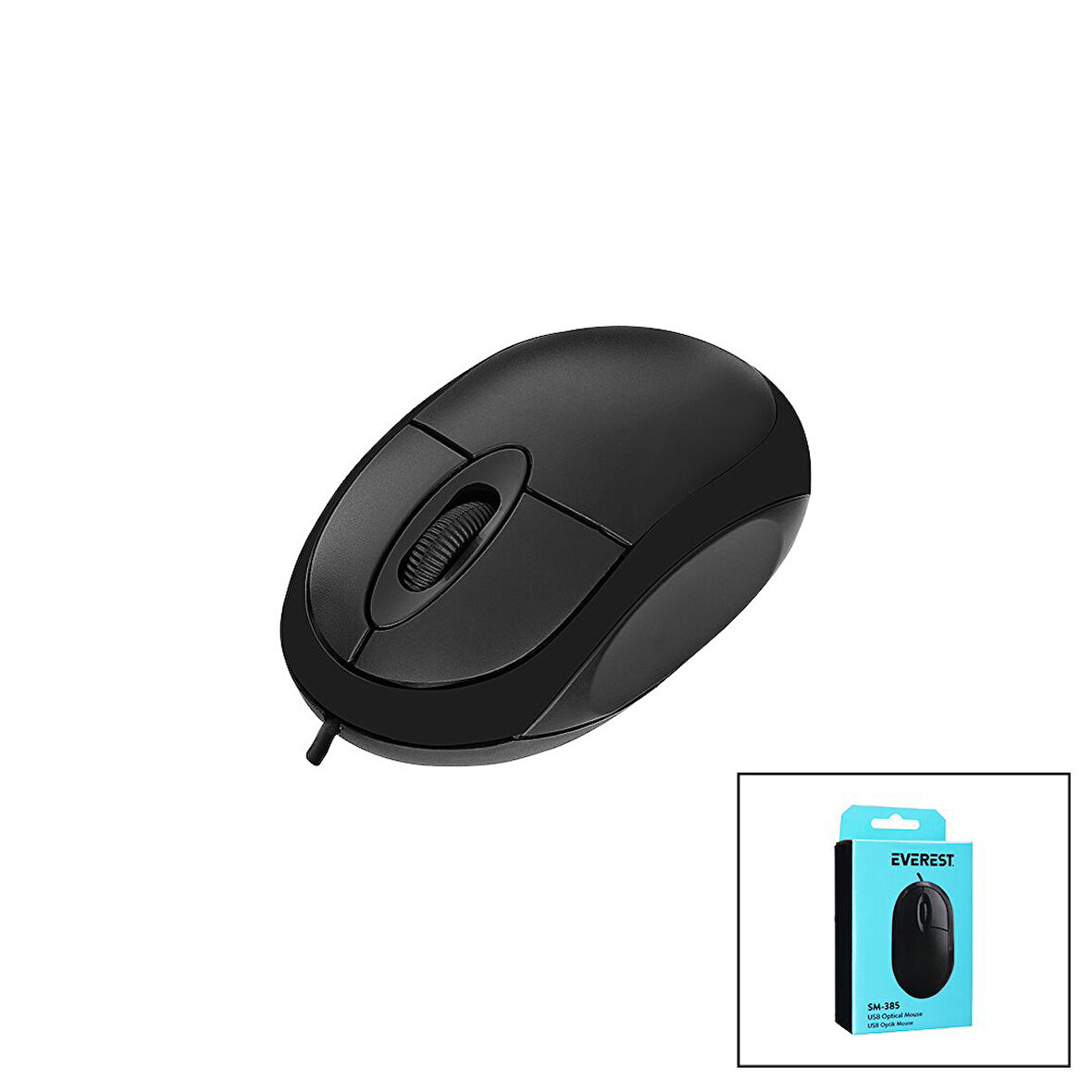 EVEREST SM-385  KABLOLU USB   1200 DPI  OPTİK MOUSE  KUTULU (5060)