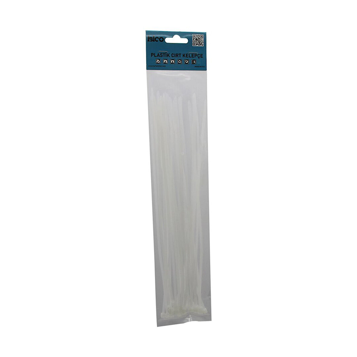 25PCS   BEYAZ   3.6X300MM  PLASTİK CIRT KELEPÇE (5060)