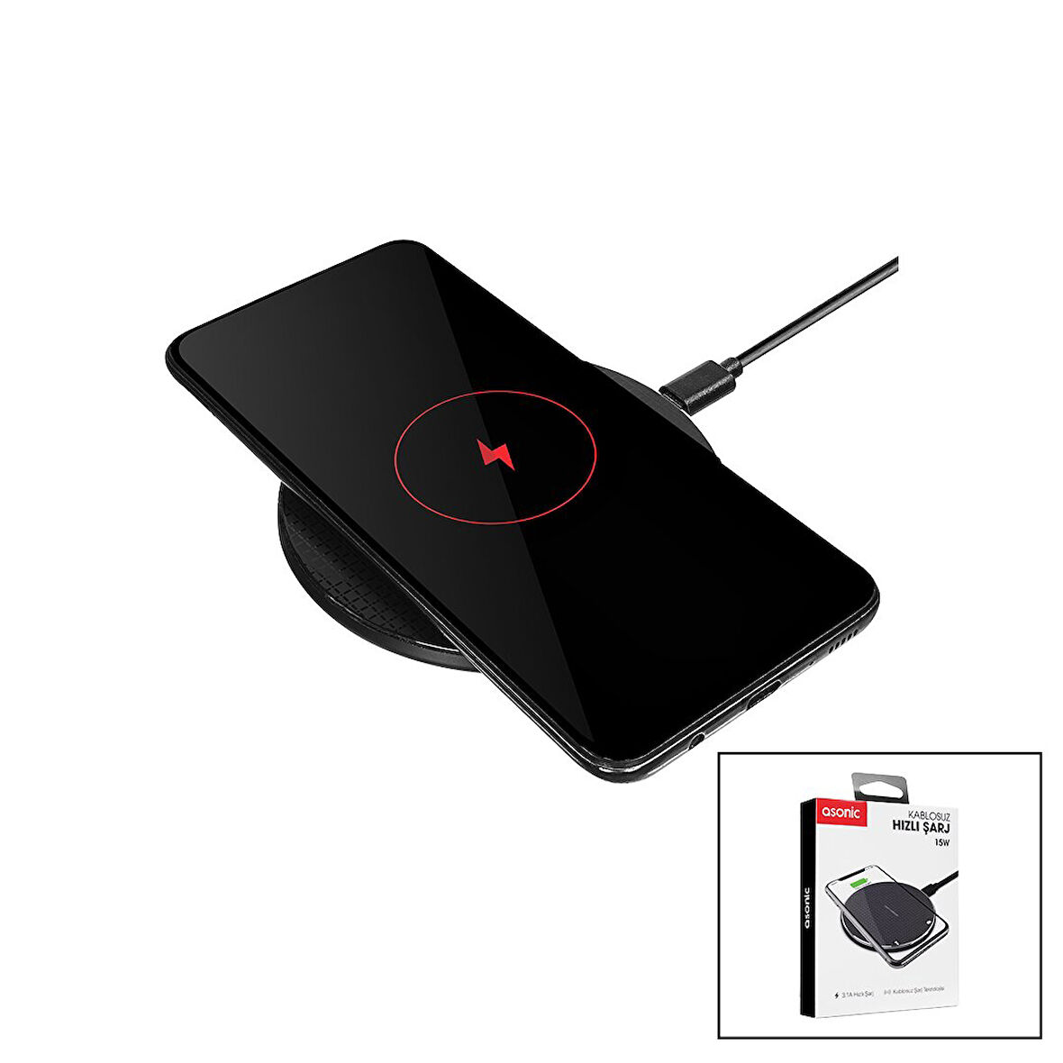 MASA ÜSTÜ  KABLOSUZ  HIZLI ŞARJ CİHAZI  3.1A - 15W AS-W150 (5060)