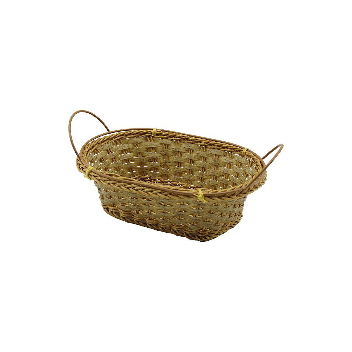 OVAL PLASTİK HASIR EKMEK - ÇOK AMAÇLI SEPET KULPLU - METAL İSKELET TABAN:11X18- AĞIZ:18X24.5CM D:8CM (5060)
