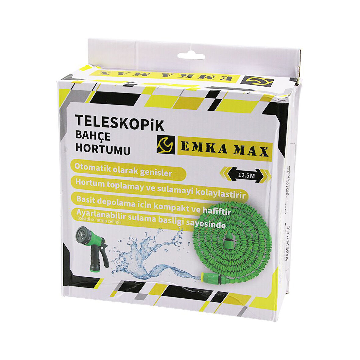 12.5MT TELESKOPİK UZAYAN BAHÇE HORTUMU 7 FONKSİYON AYARLI TETİKLİ TABANCA (5060)