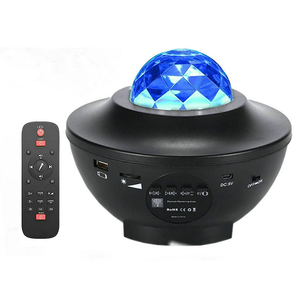 BLUETOOTH DESTEKLİ ANİMASYONLU ŞARJLI UFO TİP DİSKO TOPU (5060)