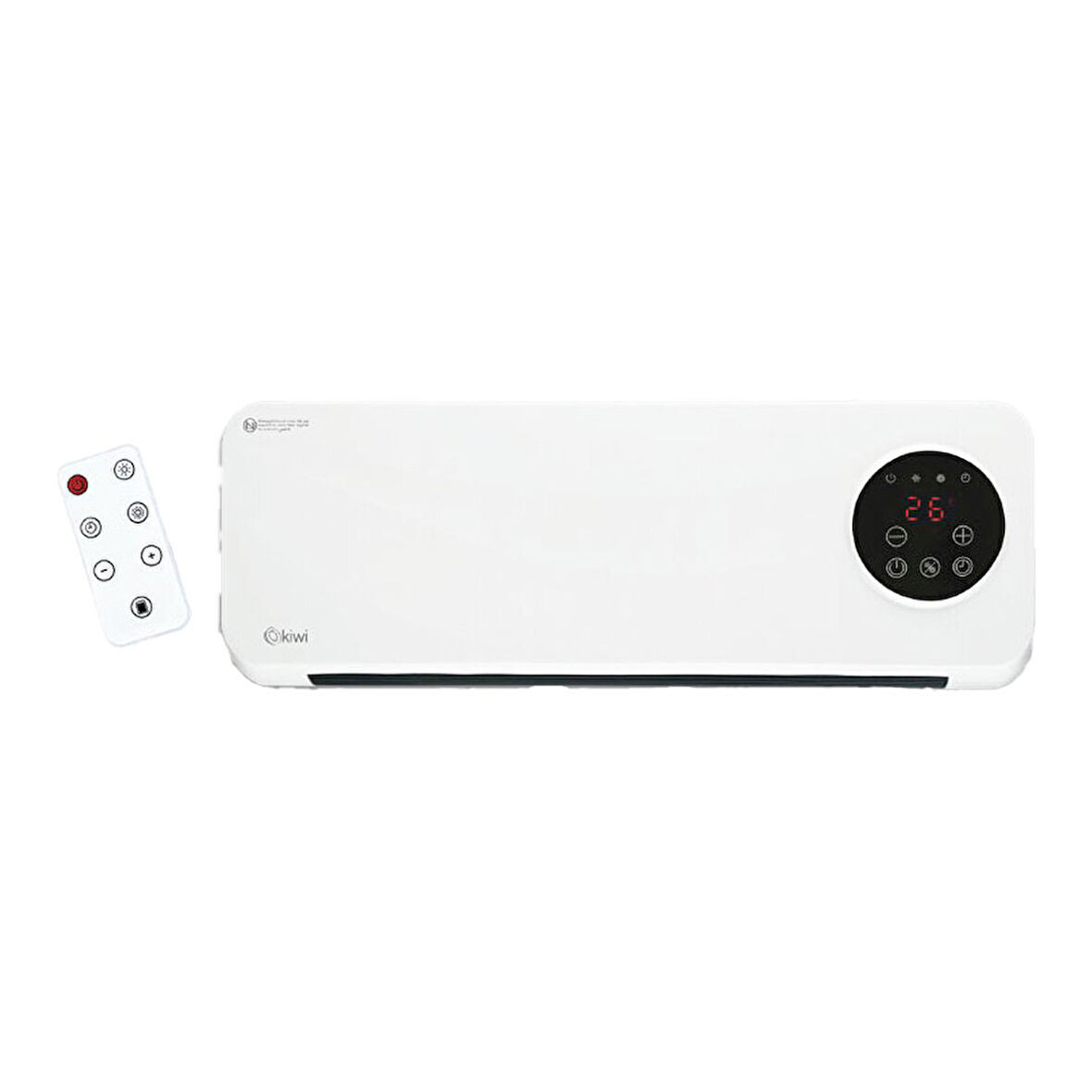 KİWİ KHT-8490 KLİMA TİPİ DUVAR TİPİ ISITICI FAN KUMANDALI - DİJİTAL DOKUNMATİK EKRAN 2 KADEME ISI ZAMAN AYARLI 2000W (5060)
