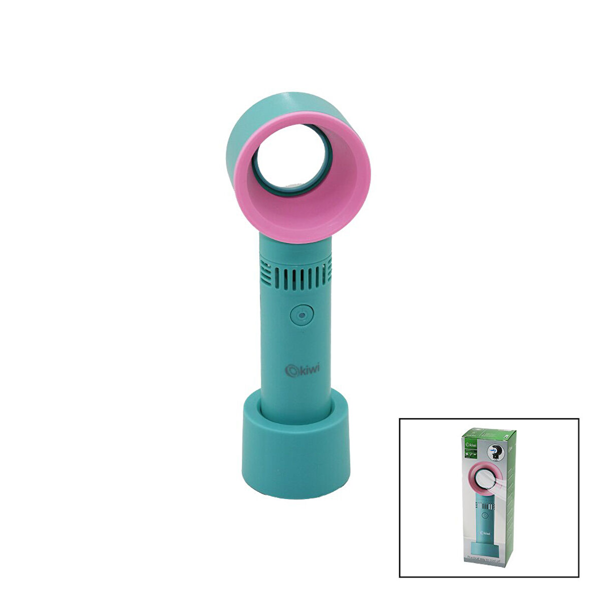 KİWİ KFAN-7610  TAŞINABİLİR  EL FANI  GİZLİ PERVANELİ   USB ŞARJLI   MASA ÜSTÜ KULLANIM APARATLI   3 KADEME HIZ (5060)