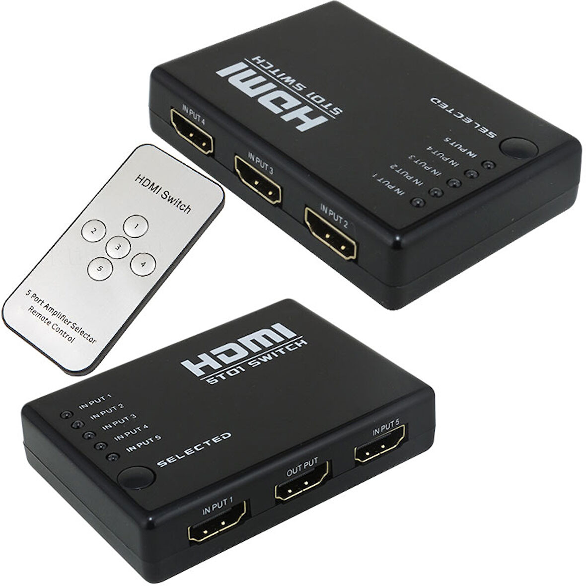 5 GİRİŞ 1 ÇIKIŞ HDMI SWITCHER TOPLAYICI KUMANDALI ADAPTÖRSÜZ (5060)