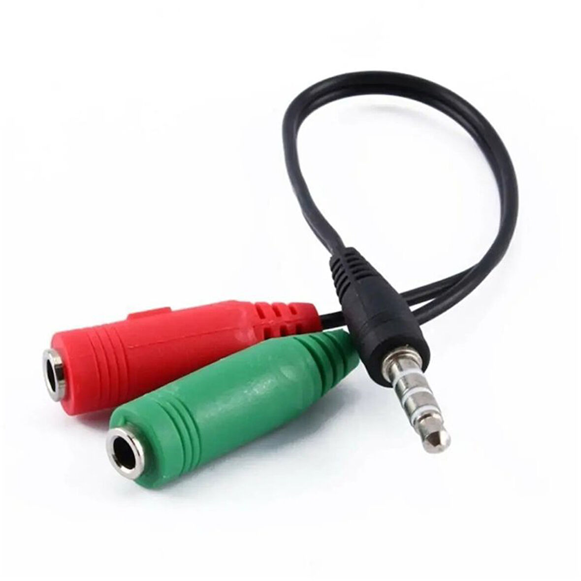 3.5 MM STEREO ERKEK KULAKLIK 3 ÇİZGİLİ + 2 X STEREO DİŞİ MİKROFON HOPARLÖR ÇOKLAYICI KABLO (5060)