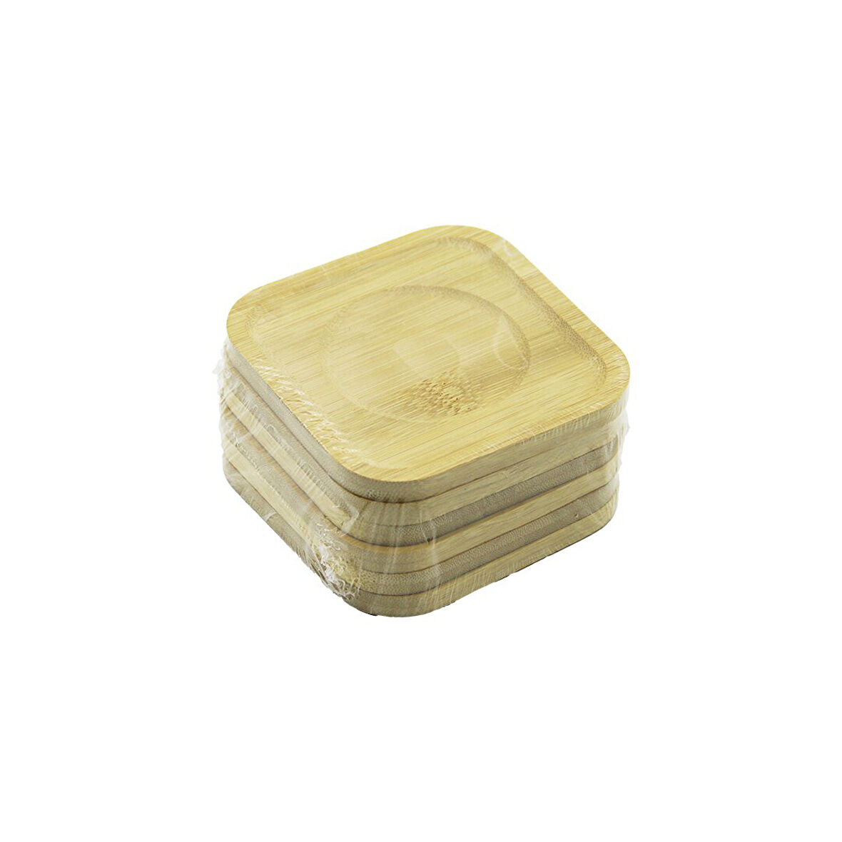 KARE= 9.7 X 9.7CM 6PCS BAMBU - AHŞAP ÇAY TABAK (5060)