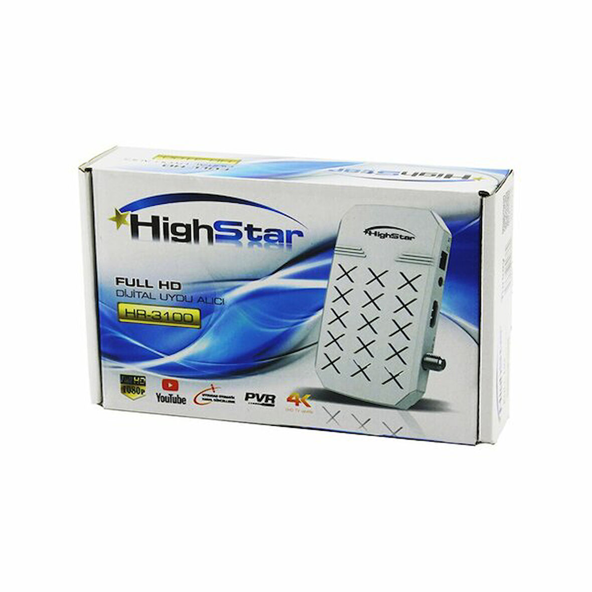 HİGHSTAR HR-3100 FULL HD DİJİTAL UYDU ALICISI 1080P - HDMI - WİFİ - AV - YOUTUBE - 4K UHD TV UYUMLU (5060)