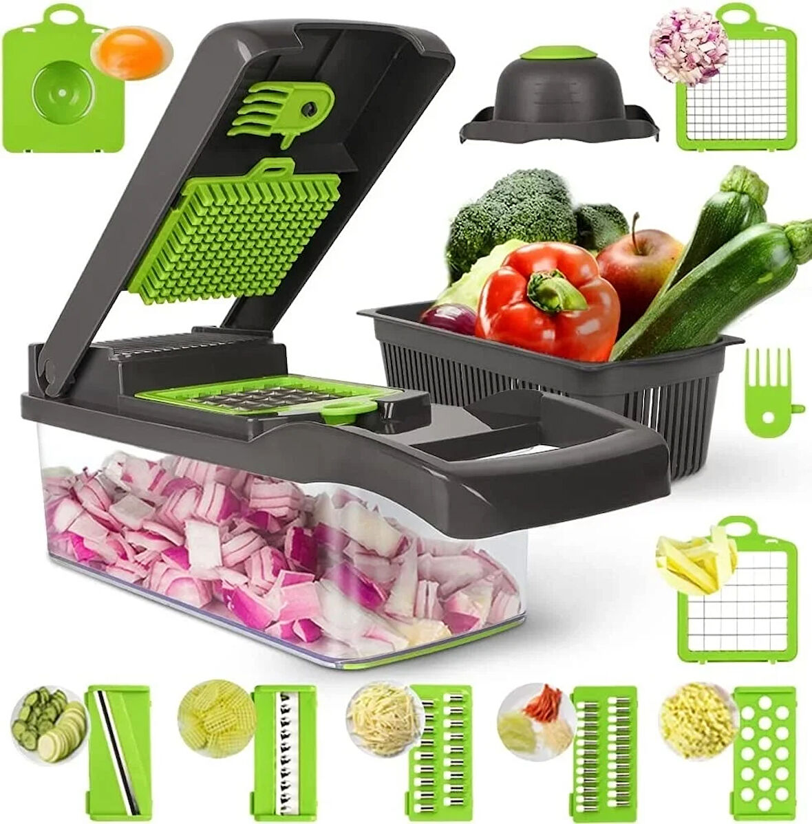Sebze Doğrayıcı Sebze Dilimleyici 14 Pcs (5060)