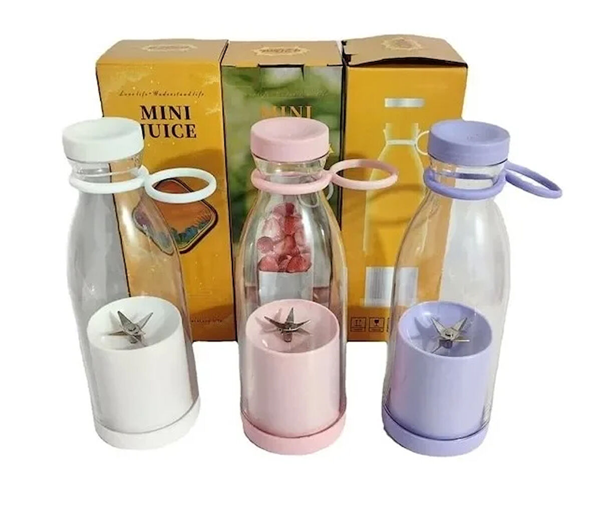Taşınabilir Mini Şarjlı Blender Meyve Sıkacağı Smoothie Shake Yapıcı B-008 (5060)
