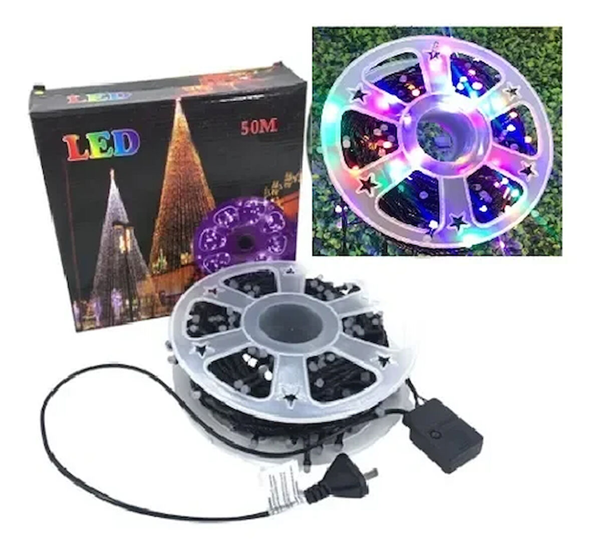 Süsleme Led Yanıp Sönen Işık 1000 Led 50 Metre Ip44 Rgb Dış Mekan 8 Kademeli Kumandalı Led Ek-04 (5060)